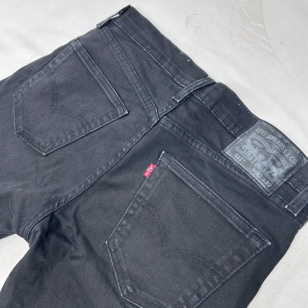 Levis 511 Slim Fit Jeans Mens W32 L32 Black Denim Pants